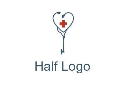stethoscope with medical cross logo