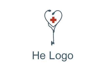 stethoscope with medical cross logo