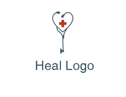 stethoscope with medical cross logo