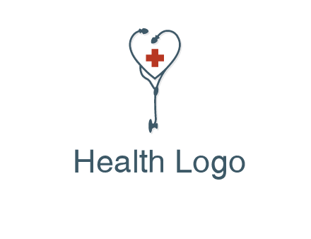 stethoscope with medical cross logo
