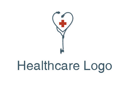 stethoscope with medical cross logo