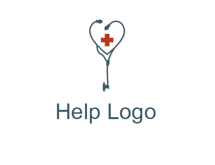 stethoscope with medical cross logo