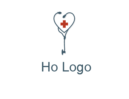 stethoscope with medical cross logo