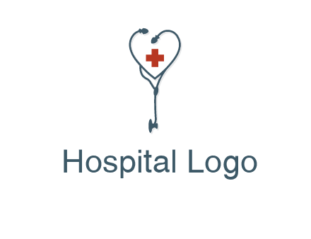 stethoscope with medical cross logo