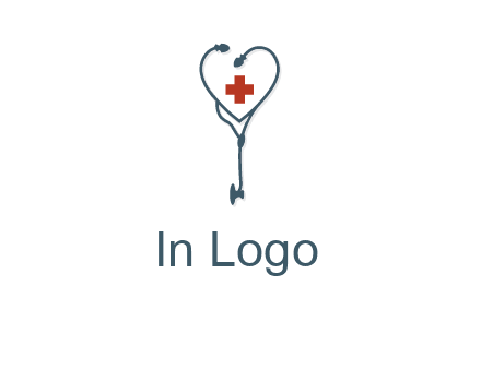stethoscope with medical cross logo
