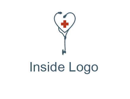 stethoscope with medical cross logo