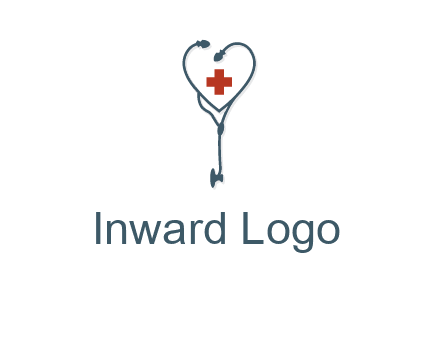 stethoscope with medical cross logo