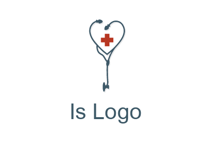 stethoscope with medical cross logo