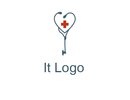 stethoscope with medical cross logo