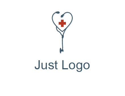 stethoscope with medical cross logo
