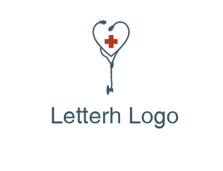 stethoscope with medical cross logo