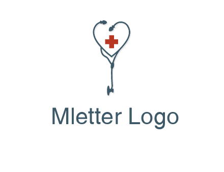 stethoscope with medical cross logo