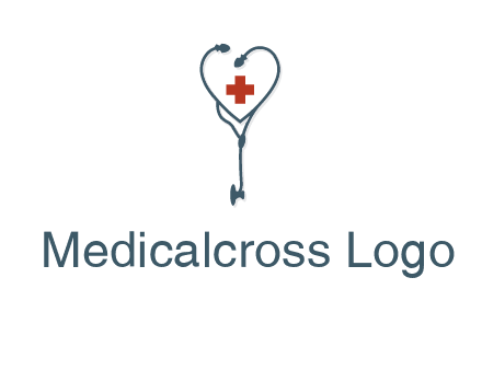 stethoscope with medical cross logo