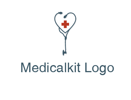 stethoscope with medical cross logo