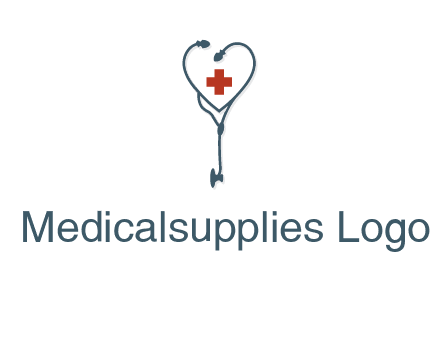 stethoscope with medical cross logo