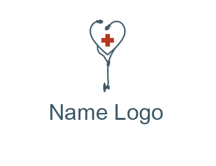 stethoscope with medical cross logo