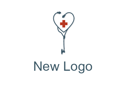 stethoscope with medical cross logo