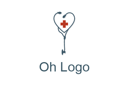 stethoscope with medical cross logo