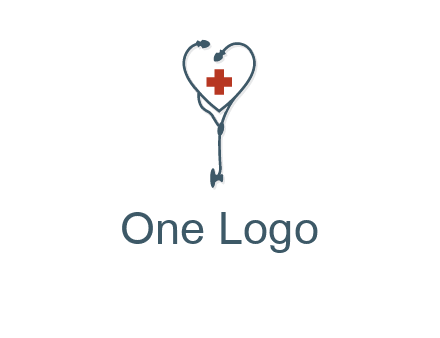 stethoscope with medical cross logo