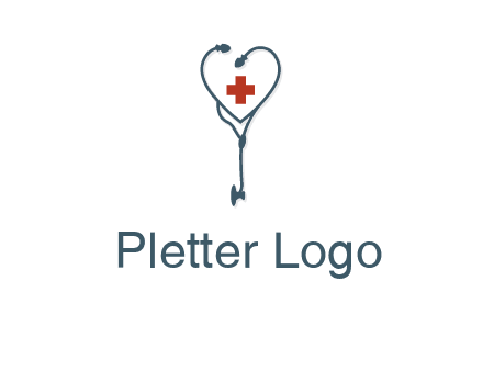 stethoscope with medical cross logo