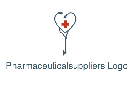 stethoscope with medical cross logo