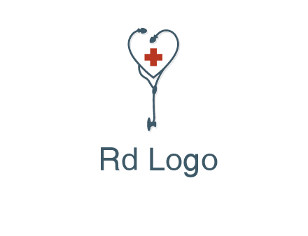 stethoscope with medical cross logo