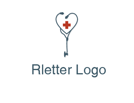stethoscope with medical cross logo