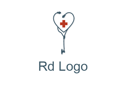 stethoscope with medical cross logo