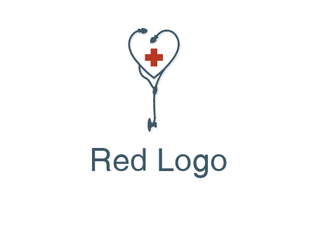 stethoscope with medical cross logo