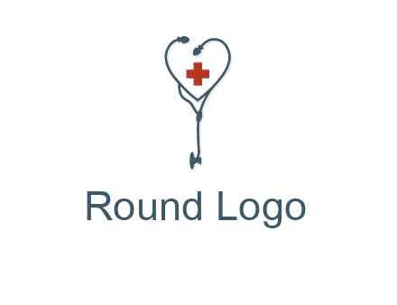 stethoscope with medical cross logo