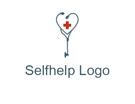 stethoscope with medical cross logo