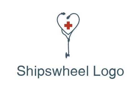 stethoscope with medical cross logo