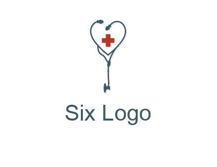 stethoscope with medical cross logo