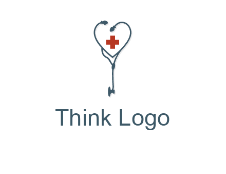 stethoscope with medical cross logo