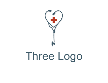 stethoscope with medical cross logo