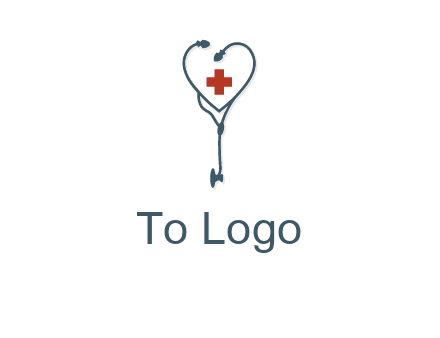 stethoscope with medical cross logo