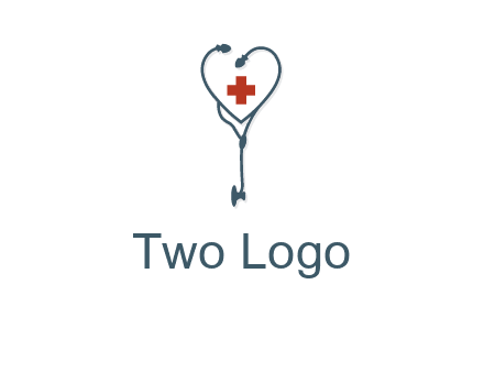 stethoscope with medical cross logo