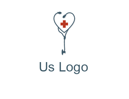 stethoscope with medical cross logo