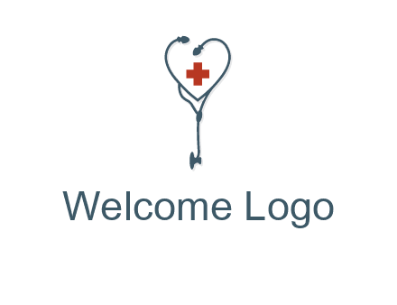 stethoscope with medical cross logo