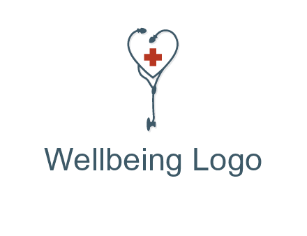 stethoscope with medical cross logo
