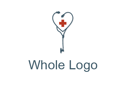 stethoscope with medical cross logo
