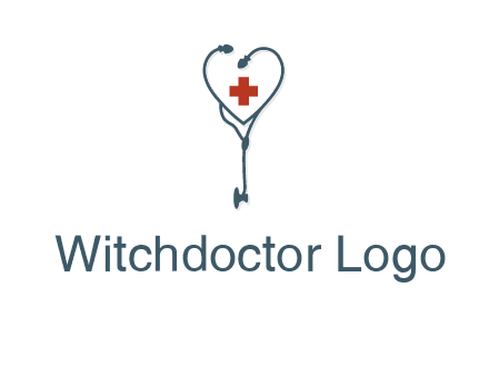 stethoscope with medical cross logo