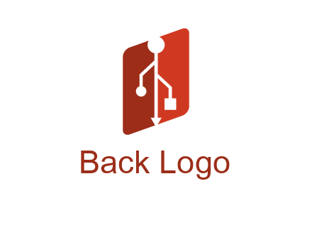USB icon in a parallelogram logo