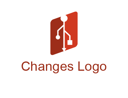 USB icon in a parallelogram logo