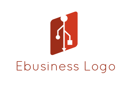 USB icon in a parallelogram logo