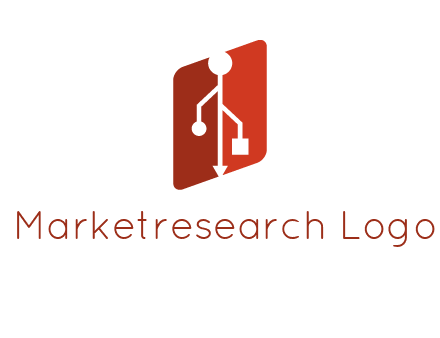 USB icon in a parallelogram logo