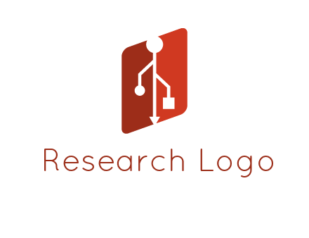 USB icon in a parallelogram logo
