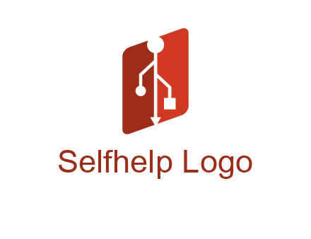 USB icon in a parallelogram logo