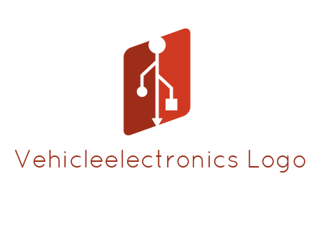 USB icon in a parallelogram logo