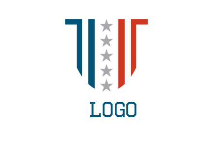 US logo with red and blue strips with stars